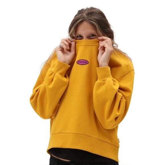 Vans X Curren X Knost Women’s Crewneck Sweater Size Large Oversized Gold Yellow - Picture 2 of 14